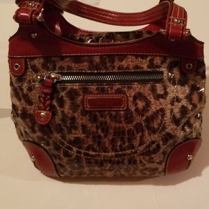 Rosetti Small Red & Animal Print Purse